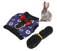 Small Animal Harness and Leash, Pet Vest Chest Strap Rabbit Leash, Comfortable Stripe Harnesses Pets Supplies for Guinea Pig Chin a Hedgehog T Outdoor Walking (L)