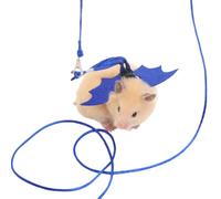 Small Animal Harness and Leash Set for Hamsters, Lizards, and Bearded Dragons - Secure, Adjustable, and Comfortable Walking Accessory (Blue)