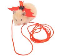 Small Animal Harness and Leash Set for Hamsters, Lizards, and Bearded Dragons - Secure, Adjustable, and Comfortable Walking Accessory (Red)