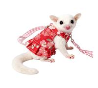 Small Animal Harness and Leash Set, Guinea Pig Clothe with Adjustable Magic Stickers for Sugar Gliders Ferrets Rabbits Chinchillas Outdoor Walking