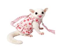 Small Animal Harness and Leash Set, Guinea Pig Clothe with Adjustable Magic Stickers for Sugar Gliders Ferrets Rabbits Chinchillas Outdoor Walking