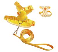 Small Animal Harness, Hamster Leashes and Harness Set - Nylon Cartoon Hamster Harness and Duck Pattern Leashes - Pet Outdoor Accessories, Adjustable Soft Pull Rope for Small Pets, Rabbits,