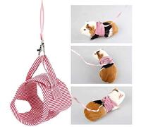 Small Animal Harness Leash, Squirrel Guinea Pig Front Harness Outdoor Pet Vest Harness for Running Walking Jogging (Red)