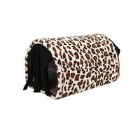 Small Animal Hide Pipe, Convenient Tunnel for Pet Shadows Shadowing the Beautiful Leopard Detachable Leopard with Fringed Curtain for Guinea Pig for Hamster (Brown Print)