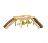 Small Animal Hideout Wood Two-Level Cage Home 40x30cm