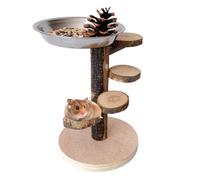 Small Animal House Wooden Staircase Work Centre - Area Ramp Animal Enrichment Ascending Order Toy with Stainless Steel Alloy Feeding Bowl Designed to the Na
