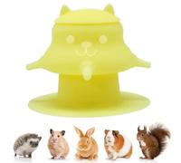 Small Animal Milk Feeder Bottles Silicone Multiple Puppies Nursing Station with 4 Teats for Ferrets, Sugar Gliders, Kittens, Rabbits,Small Dogs (Yellow)