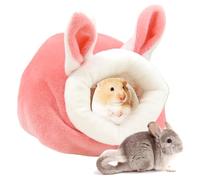 Small Animal Nest - 100g Winter Plush Sleeping Bed, Cotton Hedgehog hideouts, Pet coozzy Shelter, Hamster House, Bunny Soft Retreat | Ears-Style Pets Cottage for Ferret Rabbits Guinea Pig Use