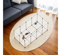 Small Animal Pen, Pet Playpen with Floor, Pet Fence Indoor, White / 45 x 72 x 57 cm