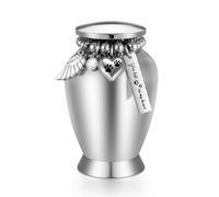 Small Animal Pet Ashes Urn - Mini Stainless Steel Cremation Urn for Ashes - You Left on My Heart