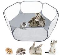 Small Animal Pet Playpen Pop Open Cage Tent Exercise Fence for Guinea Pig Rabbits Hamster Chinchillas Hedgehogs Foldable and Portable (Grey)