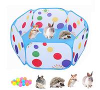 Small Animal Playpen Hamster Playpen Foldable Small Animal Playpens With Rainbow Dots Design Portable Pet Cage Tent Outdoor Exercise Fence For Guinea Pig, Hamster, Chinchillas And Hedgehogs, Rabbits