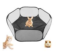 Small Animal Playpen, Multi Color Hamster Playpen Mesh Screen Portable Pop up Open Interactive Pet Tent for Rabbits, Guinea Pigs, Hamsters, Chinchillas, Kittens and Puppies. Blue. (Black)