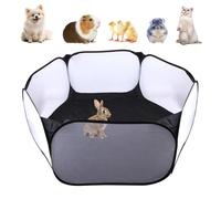 Small Animal Playpen, Non-Slip Portable Enclosure, Foldable Mesh Fence for Kitten Puppy, Safe Exercise Guard, Breathable Pet Habitat Crate for Home Living Room Bedroom Camping
