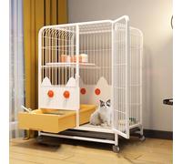Small Animal Playpen with Removable Litter Box and Wheels - Spacious Exercise Enclosure for Pets