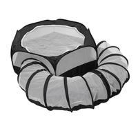 Small Animal Playpen, Zippered Design, Breathable Fabric, Foldable Portable, for Dogs Cats Rabbits Guinea Pigs with Tunnel, Suitable for Camping Picnic Beach