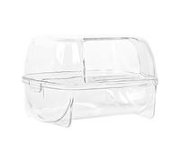 Small Animal Sand Bath - Hamster Shower Box | Clear Digging Enclosure, Hamster Grooming Tub, Multi-Use Cage Accessory for Gerbils/Mice, Litter Box & Play Area, Lemming Safe Design