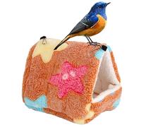 Small Animal Sleeping Nest - Plush Cotton Petite 14cm Triangle Cave | Hamster Warm Bed with Thick Insulated, Hanging Hook, Bird Hammock Perch | Home Habitat, Cold Season