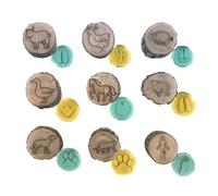 Small Animal Stamp - Wooden Craft Set, Light Paw Print Design, Artistic Track Prints | Creative Imprint for DIY Scrapbooks Art Pap's Journals