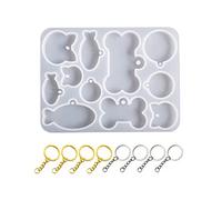 Small Animal Tag Epoxy Silicone Mold Pet Identity Fish Molding Keychain Pendant Decoration Silicone Resin Mold