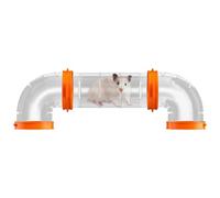 Small Animal Tube, Hamster Playground Tunnel, Interactive Maze System, Ventilated Structure, Easy-to-Assemble Set, Multiple Pieces, Orange, Habitat Exploration Toy