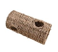 Small Animal Tunnel - Promotes Natural Foraging Instincts, Chew-Proof Paper Rope Texture, 19.5x9.5cm Size + Iron Wire Frame, High Grade Hand-Woven Material - For Hamsters & Mice