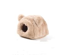 Small Animal Warm Bed, Cozy Bed Soft Winter Sleeping House for Rabbits, Guinea Pigs(Beige)