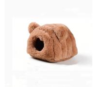 Small Animal Warm Bed, Cozy Bed Soft Winter Sleeping House for Rabbits, Guinea Pigs(Brown)