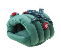 Small Animal Winter Bed Plush House Christmas Cage Decor For Parrot Hamster Rat Playing Hiding