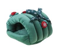 Small Animal Winter Bed Plush House Christmas Cage Decor For Parrot Hamster Rat Playing Hiding