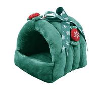 Small Animal Winter Bed Plush House Christmas Cage Decor For Parrot Hamster Rat Playing Hiding