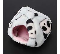 Small Animal Winter Thicken Plush Cloth Pet Hamster House in Panda Sky Blue Color, Reusable Hamster Bed, Suitable for, Hedgehog, Guinea Pig, Flying Squirrel (S)
