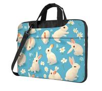 Small animals Flower Patterned 15.6 inch portable laptop bag with shoulder strap, can be worn as a crossbody bag