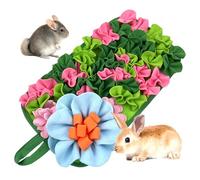 Small Animals Foraging Mat - Cute Rabbit Feeding Mat with Fun Design, Slow Eat Durable Fleece Pad for Rabbits, Hamsters, Guinea Pigs