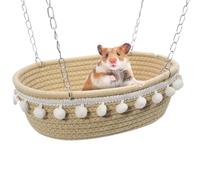 Small Animals Hammock - Soft Cotton Rope Hanging Bed for Guinea Pigs, Soft and Comfortable, Ferret, Chinchilla, Hamster | Warm Cage Accessories Made of Hiding Basket Sugar Glider Squirrel