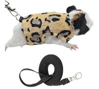 Small Animals Harness Warm Hamster Clothes Guinea Pig Harness and Leash Set Small Pets Outfits for Mouse Rats Hedgehog Squirrel and Small Breeds (Leopard Print)