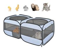 Small Animals Playpen Pop up Small Pet Cage Enclosure Hutch Kennel Tent Chick Run Brooder Box Coop Portable Foldable Outdoor Yard Fence for Kitten Ferret Puppy Guinea Pig Rabbit Hamster Chinchillas