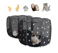 Small Animals Playpen Pop up Small Pet Cage Enclosure Hutch Kennel Tent Chick Run Brooder Box Coop Portable Foldable Outdoor Yard Fence for Kitten Ferret Puppy Guinea Pig Rabbit Hamster Chinchillas