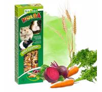 Small Animals Rabbits Twin Pack Hamster Two Sticks Food Carrots + Beetroots + Mungo Beans Flavor Natural Gnawing Nibbling Snacks Guinea Pig Rat Mouse Gerbil Rodents Pet Vegetable Foods Chew Treats