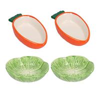 Small Animals Small Lettuce Green Leaf & Carrot Feeding Bowl Treat Pot 2PK