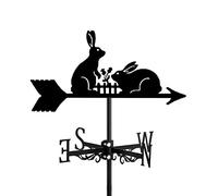 Small Animals Weather Vane Roof Mount for The Garden Fence & Shed Metal Outdoor Farm Scene Ornamental Wind Direction Indicator Measuring Tool,Squirrel & nut (Rabbit)