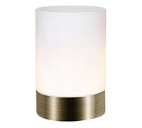 Small Antique Brass Touch Dimmable Table Lamp with Frosted Glass Shade by Happy Homewares