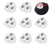 Small Appliance Rollers, 8 PCS Self Adhesive Appliance Wheels With 3 Ball Bearings 360°Swivel Appliances Slider Mini Caster Wheels for Kitchen Countertop Furniture Trash Can Storage Box (White)