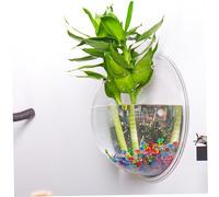 Small Aquarium 9.1 Inch Diameter Clear Acrylic Wall Mounted Fish Tank Easy Setup Space-Saving Wall Fish Tank for Displaying, Flowers and Plants, Décor intérieur pour la maison