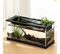 Small Aquarium - Acrylic Clear Fish Tank, Mini Desk Habitat | Compact Tabletop Starter Kit with Filter Air Pump Living Room Studio Home Decoration Pet Display Container for Betta Aquatic Use