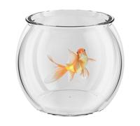 Small Aquarium Bowl - Clear Guppy Habitat, Table Fish Holder, Cylindrical Water Tank, Miniature Turtles Aquarium for Exhibition, Home Office Aquatic Decor, Compact Container for Pet
