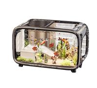 Small Aquarium, Small Betta Aquarium Complete Set, Acrylic Fish Tank with Lid, Desktop Decoration Pot with Climbing Frame for Guest Room, Aquatic Animals, Snails, Betta Fish Shrimp