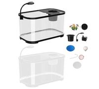 Small Aquarium Starter Kit - Beginner Fish Tank, Desktop Aquarium Bowl | Betta Fish, Tortoise, Frog Friendly Household Starter Kits for Freshwater, Compact and Easy to Maintain Bowl