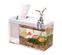Small Aquarium - Tiny Clear for Shrimp, Betta, Crabs | Mini Fish Habitat with Pen Holder Function, Compact Tank Table at Home, Office Office, Dorm or Child Display