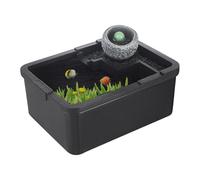 Small Aquariums- Quiet Desktop Landscape Aquarium with LED Light and USB Pump, Mini Fish Tank for Betta | Shrimp, Jellyfish, and Aquaponics Tiny for Bedroom, Studio, Bookshelf, Gold